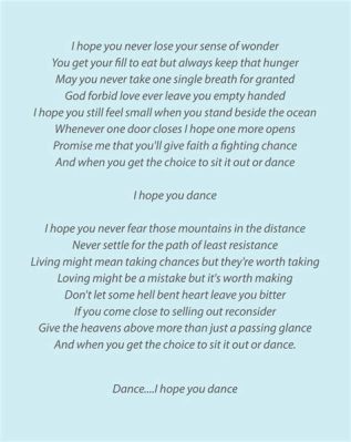 I Hope You Dance - A Song about Living Life to the Fullest Through Tearful Melodies and Uplifting Lyrics